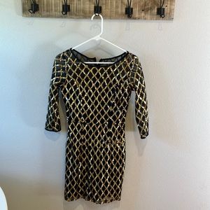 Black and Gold Sequin Dress